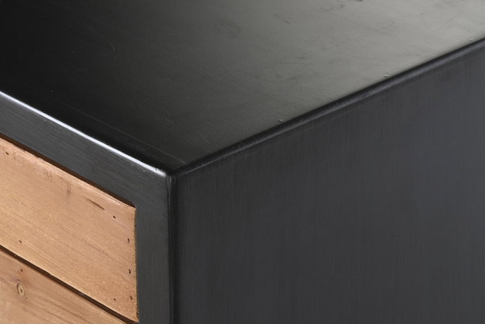 Cajonera Vintage DKD Home Decor Negro Natural 38 x 77 x 47 cm