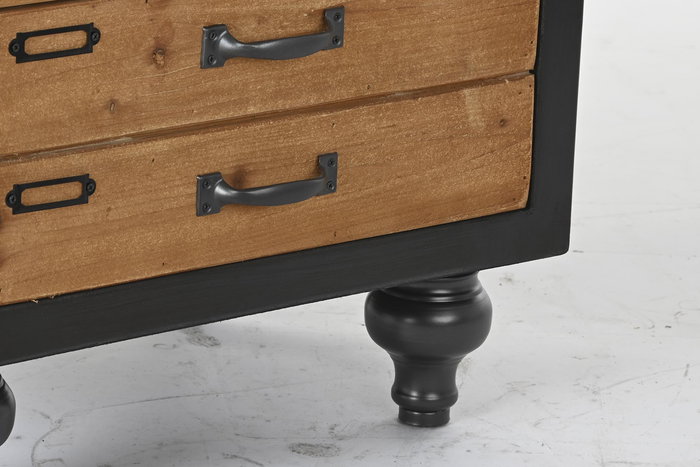 Cajonera Vintage DKD Home Decor Negro Natural 38 x 77 x 47 cm