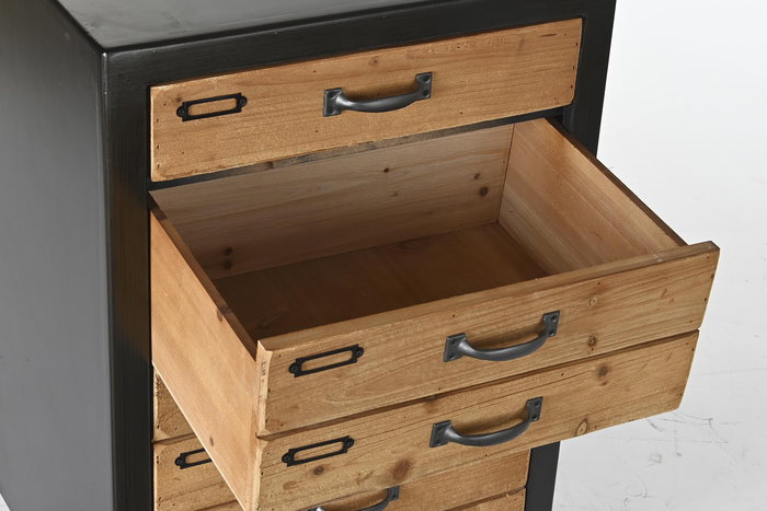 Cajonera Vintage DKD Home Decor Negro Natural 38 x 77 x 47 cm