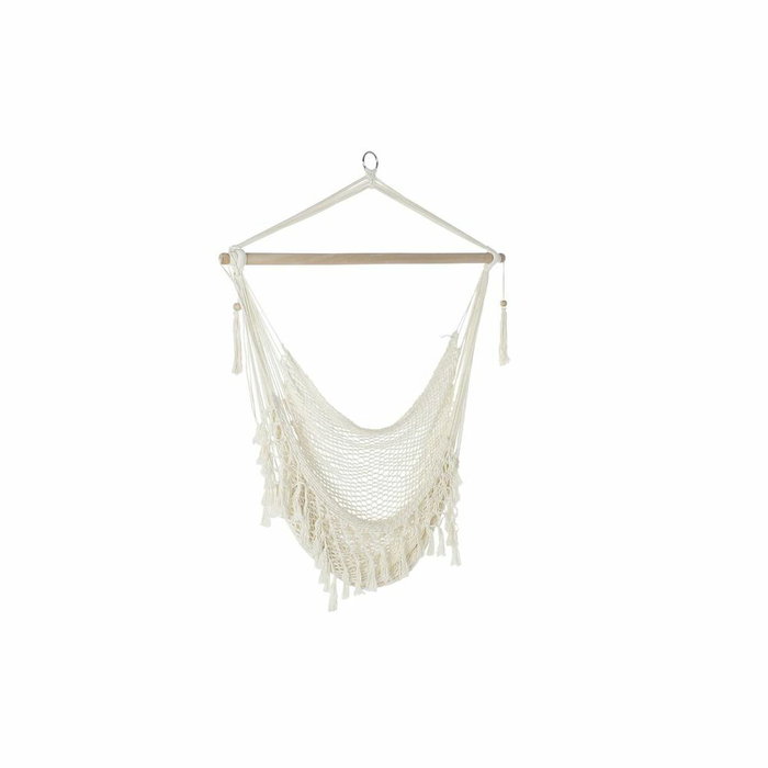 DKD Home Decor Silla Colgante de Algodón con Flecos, Crudo DKD Home Decor Silla Colgante de Algodón con Flecos, Crudo