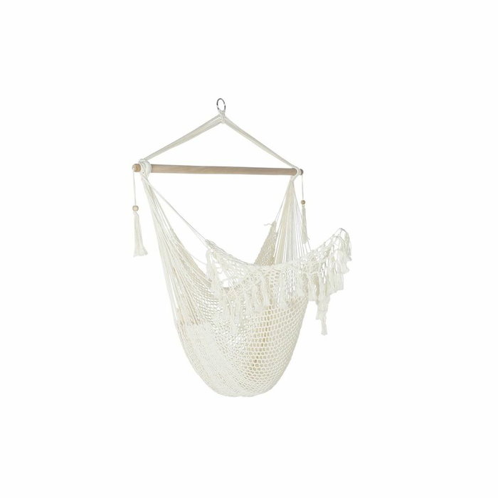 DKD Home Decor Silla Colgante de Algodón con Flecos, Crudo DKD Home Decor Silla Colgante de Algodón con Flecos, Crudo
