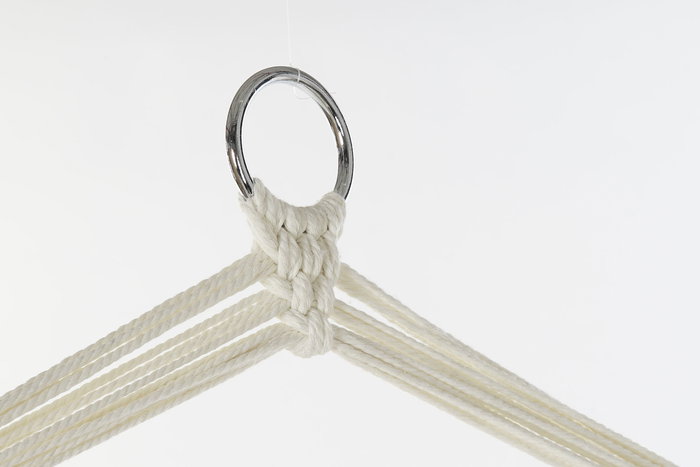 DKD Home Decor Silla Colgante para Terraza y Jardín Crudo Algodón Poliéster 100 x 50 x 130 cm