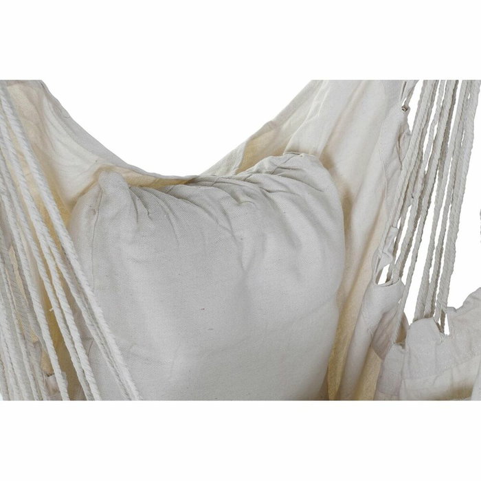 DKD Home Decor Silla Colgante de Algodón con Cojín, Crudo