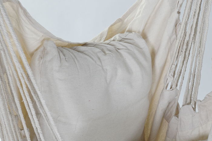 DKD Home Decor Silla Colgante para Terraza y Jardín Crudo Algodón y Pino 90x90x135 cm