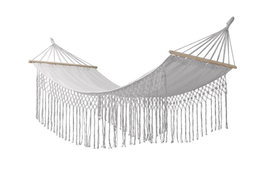 DKD Home Decor Hamaca Terraza Y Jardín Beige 100 x 0.5 x 200 cm Algodón y Poliéster con Flecos para Máximo 100kg