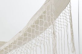 DKD Home Decor Hamaca Terraza Y Jardín Beige 100 x 0.5 x 200 cm Algodón y Poliéster con Flecos para Máximo 100kg