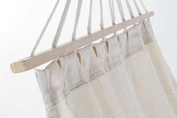 DKD Home Decor Hamaca Terraza Y Jardín Beige 100 x 0.5 x 200 cm Algodón y Poliéster con Flecos para Máximo 100kg