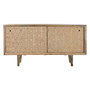 DKD Home Decor Buffet Indio de Mango y Abedul en Color Natural, 160 x 45 x 85 cm, con 2 Puertas y 1 Estantería, Desmontable