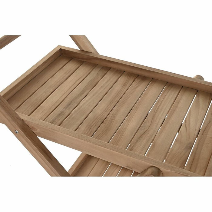 DKD Home Decor Camarera de Teca con Ruedas Marrón Natural 70x55x84 cm