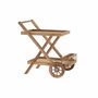DKD Home Decor Camarera de Teca con Ruedas Marrón Natural 70x55x84 cm