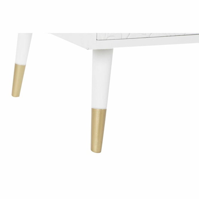 DKD Home Decor Mesa de Centro Mandala Blanco y Dorado