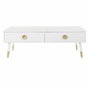 DKD Home Decor Mesa de Centro Mandala Blanco y Dorado