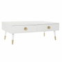 DKD Home Decor Mesa de Centro Mandala Blanco y Dorado