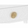 DKD Home Decor Mesa de Centro Mandala Blanco y Dorado
