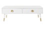 DKD Home Decor Mesa de Centro Mandala Blanco y Dorado