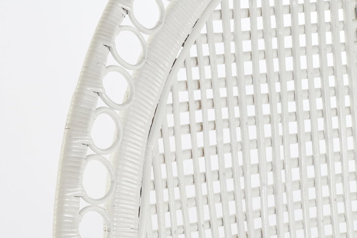 DKD Home Decor Sillón Balinés Blanco | Ratán y Poliéster | Altura Asiento 50 cm | 96 cm Ancho x 66 cm Profundo x 140 cm Alto