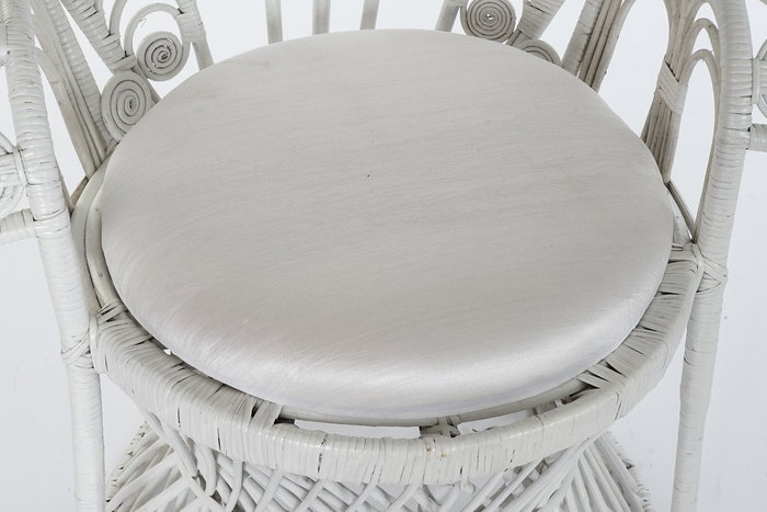 DKD Home Decor Sillón Balinés Blanco | Ratán y Poliéster | Altura Asiento 50 cm | 96 cm Ancho x 66 cm Profundo x 140 cm Alto