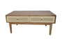 DKD Home Decor Mesa de Centro Abeto y Ratán Marrón con 2 Cajones