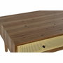 DKD Home Decor Mesa de Centro Abeto y Ratán Marrón con 2 Cajones