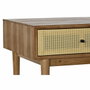 DKD Home Decor Mesa de Centro Abeto y Ratán Marrón con 2 Cajones