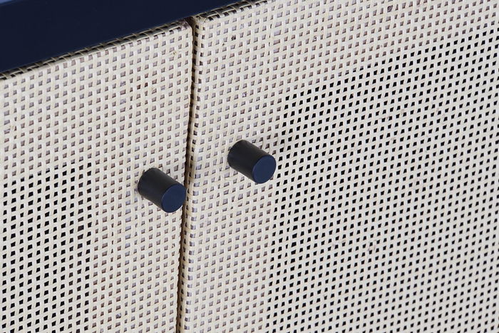 DKD Home Decor Buffet Balines Negro Natural Abeto Ratan 120 x 38 x 76 cm