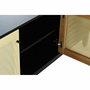DKD Home Decor Mueble TV Abeto y Ratán Negro y Natural 160x38x65 cm