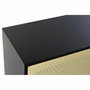 DKD Home Decor Mueble TV Abeto y Ratán Negro y Natural 160x38x65 cm