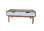 DKD Home Decor Mesa de Centro Abeto Marrón y Blanco con 2 Cajones