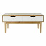 DKD Home Decor Mesa de Centro Abeto Marrón y Blanco con 2 Cajones