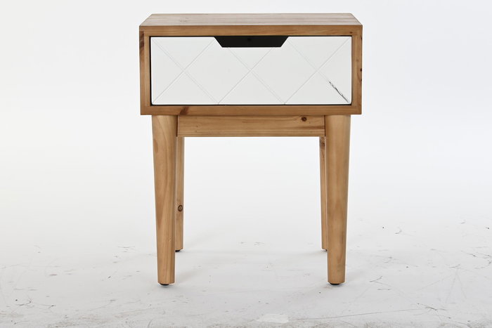 Mesita De Noche Moderno DKD Home Decor Marron Blanco 38 x 50 x 42 cm