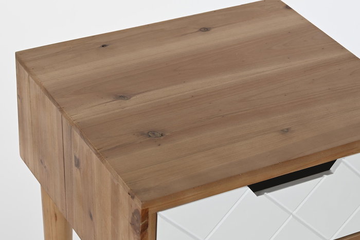 Mesita De Noche Moderno DKD Home Decor Marron Blanco 38 x 50 x 42 cm