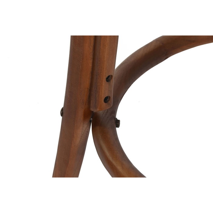 DKD Home Decor Taburete Olmo Ratan Rejilla Marrón Oscuro