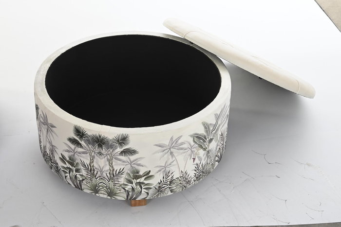 DKD Home Decor Reposapies Tropical Beige Verde 80 x 80 x 43 cm Set de 2