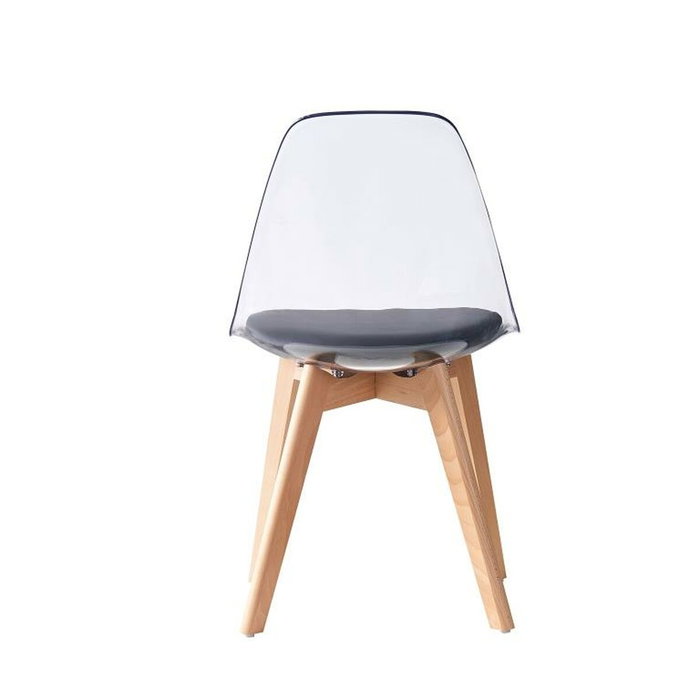 DKD Home Decor Silla de Policarbonato y Madera Tapizada Negra DKD Home Decor Silla de Policarbonato y Madera Tapizada Negra