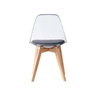 DKD Home Decor Silla de Policarbonato y Madera Tapizada Negra