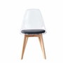 DKD Home Decor Silla de Policarbonato y Madera Tapizada Negra