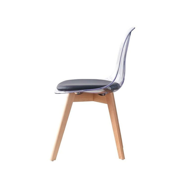 DKD Home Decor Silla de Policarbonato y Madera Tapizada Negra DKD Home Decor Silla de Policarbonato y Madera Tapizada Negra