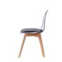 DKD Home Decor Silla de Policarbonato y Madera Tapizada Negra