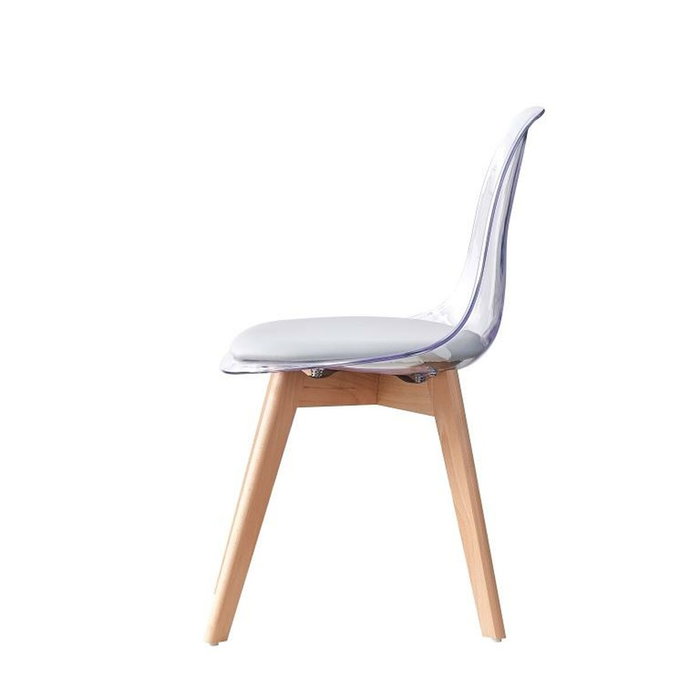 DKD Home Decor Silla de Policarbonato y Madera con Tapizado Gris DKD Home Decor Silla de Policarbonato y Madera con Tapizado Gris