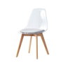 DKD Home Decor Silla de Policarbonato y Madera con Tapizado Gris
