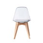 DKD Home Decor Silla de Policarbonato y Madera con Tapizado Gris