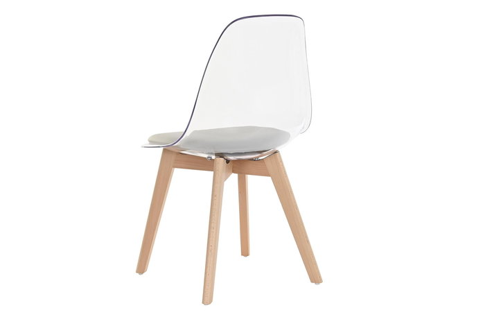 DKD Home Decor Silla Urban Gris Policarbonato Madera 54 x 47 x 81 cm