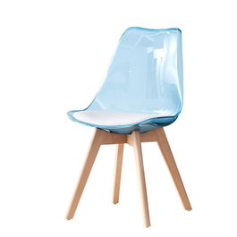 DKD Home Decor Silla de PVC y Abedul Azul