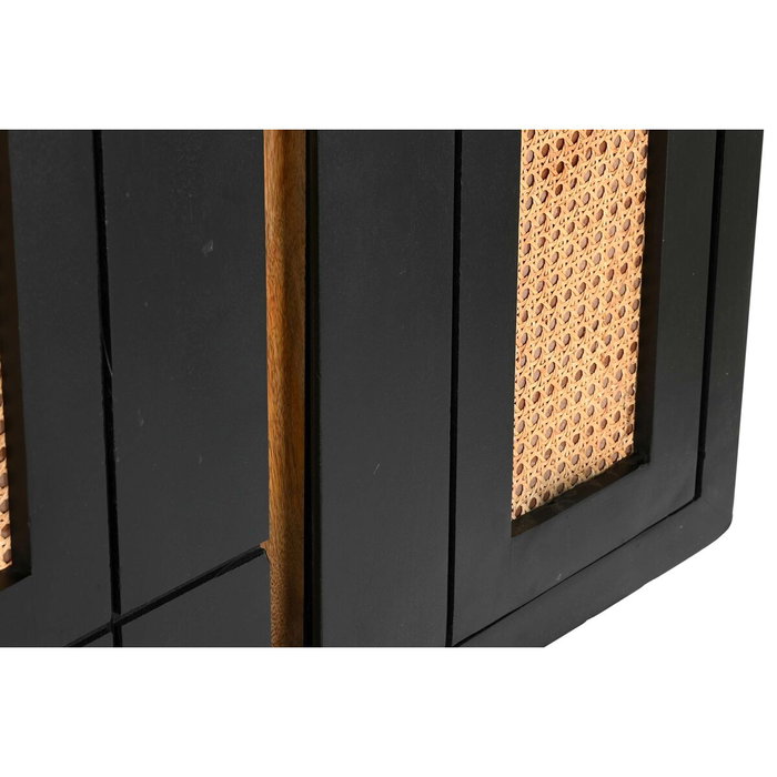 DKD Home Decor Buffet de Mango y Ratán Negro y Natural 160x40x90