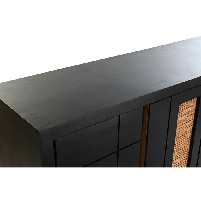 DKD Home Decor Buffet de Mango y Ratán Negro y Natural 160x40x90
