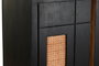 DKD Home Decor Buffet Mango Ratán Metal Negro Natural 160 x 40 x 90 cm