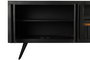 DKD Home Decor Mueble TV Negro Natural Mango Ratan 145.5 x 40.5 x 60 cm