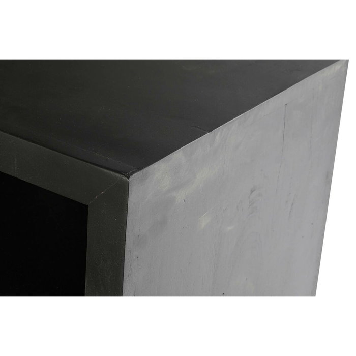 DKD Home Decor Mueble TV Mango y Ratán Negro y Natural 145,5x40,5x60 cm