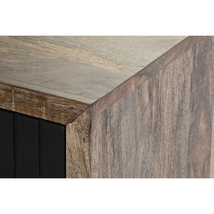 DKD Home Decor Mueble TV Mango y Metal Negro 125x40x55 DKD Home Decor Mueble TV Mango y Metal Negro 125x40x55