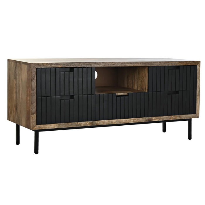 DKD Home Decor Mueble TV Mango y Metal Negro 125x40x55 DKD Home Decor Mueble TV Mango y Metal Negro 125x40x55